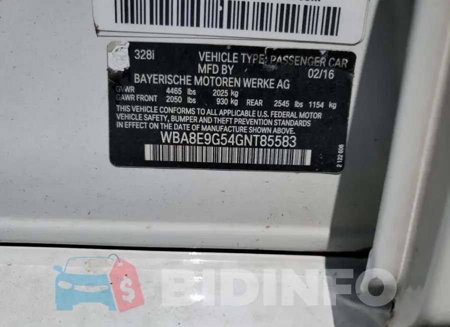 WBA8E9G54GNT85583 Photo# 12