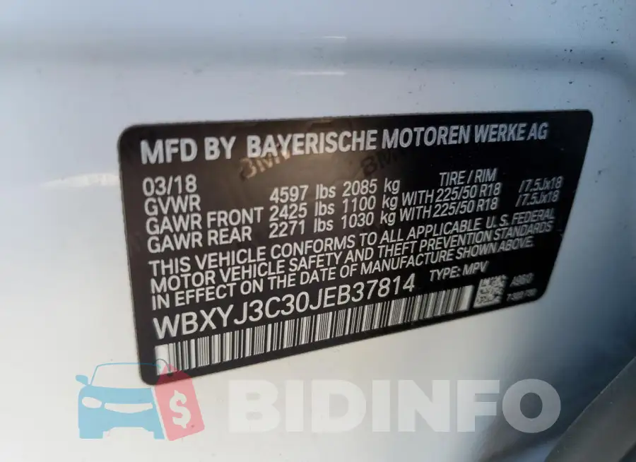 WBXYJ3C30JEB37814 Photo# 12