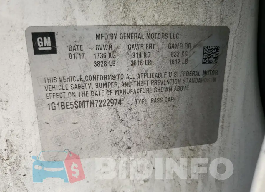 1G1BE5SM7H7222974 Photo# 12