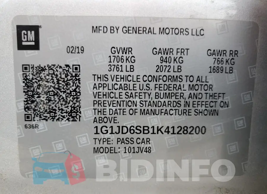 1G1JD6SB1K4128200 Photo# 12