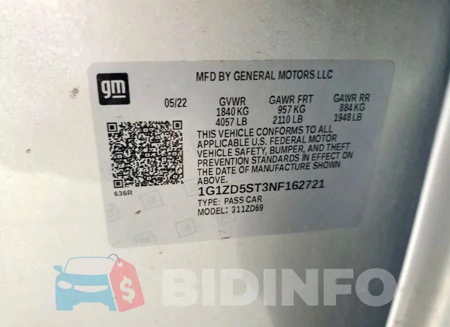 1G1ZD5ST3NF162721 Photo# 12