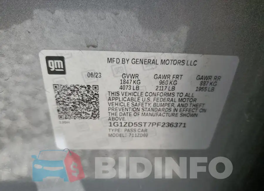 1G1ZD5ST7PF236371 Photo# 13