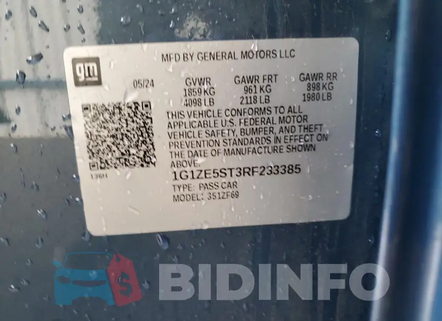 1G1ZE5ST3RF233385 Photo# 13