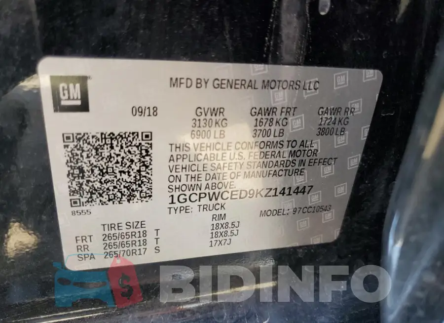 1GCPWCED9KZ141447 Photo# 12