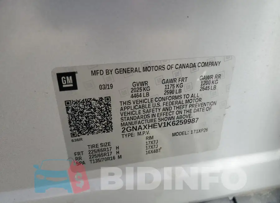 2GNAXHEV1K6259987 Photo# 13