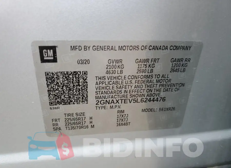 2GNAXTEV5L6244476 Photo# 13