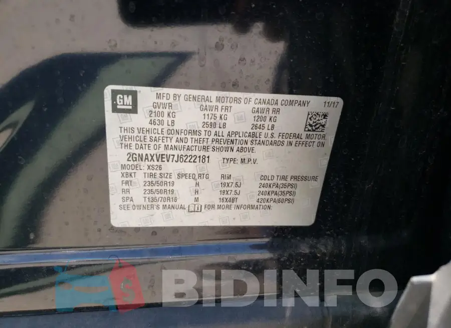 2GNAXVEV7J6222181 Photo# 12