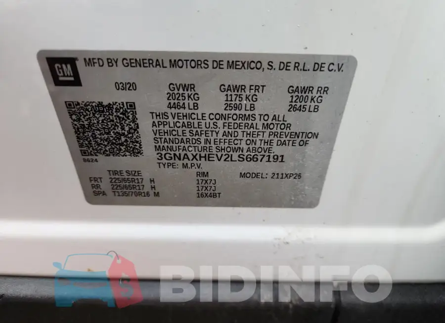 3GNAXHEV2LS667191 Photo# 13
