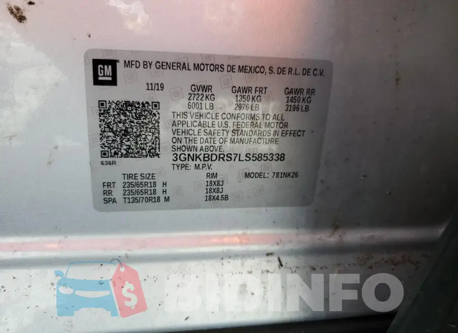 3GNKBDRS7LS585338 Photo# 13