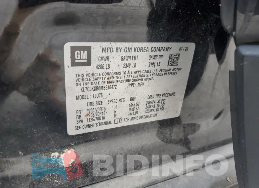 KL7CJKSB6MB310472 Photo# 13