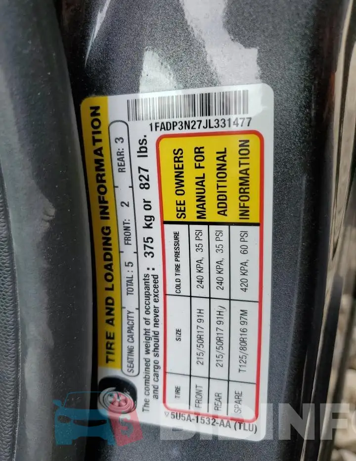 1FADP3N27JL331477 Photo# 13