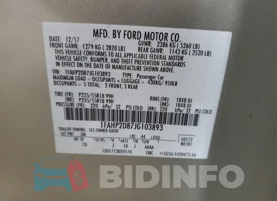 1FAHP2D87JG103893 Photo# 12