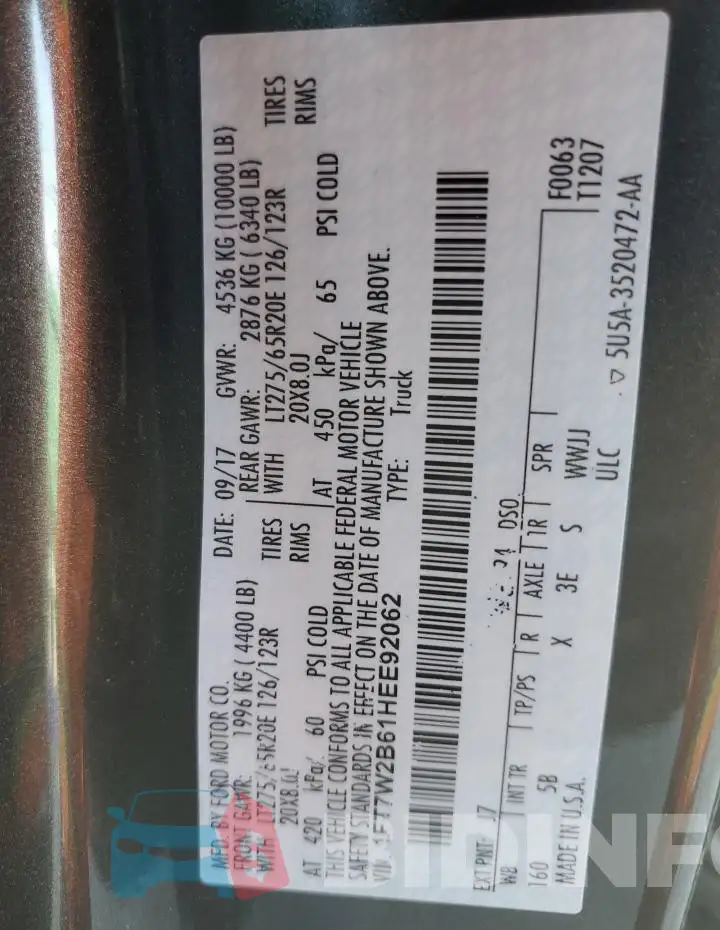 1FT7W2B61HEE92062 Photo# 12