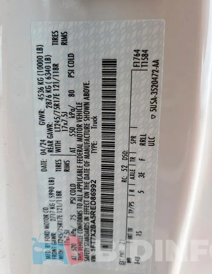 1FT7X2BA5RED86992 Photo# 12