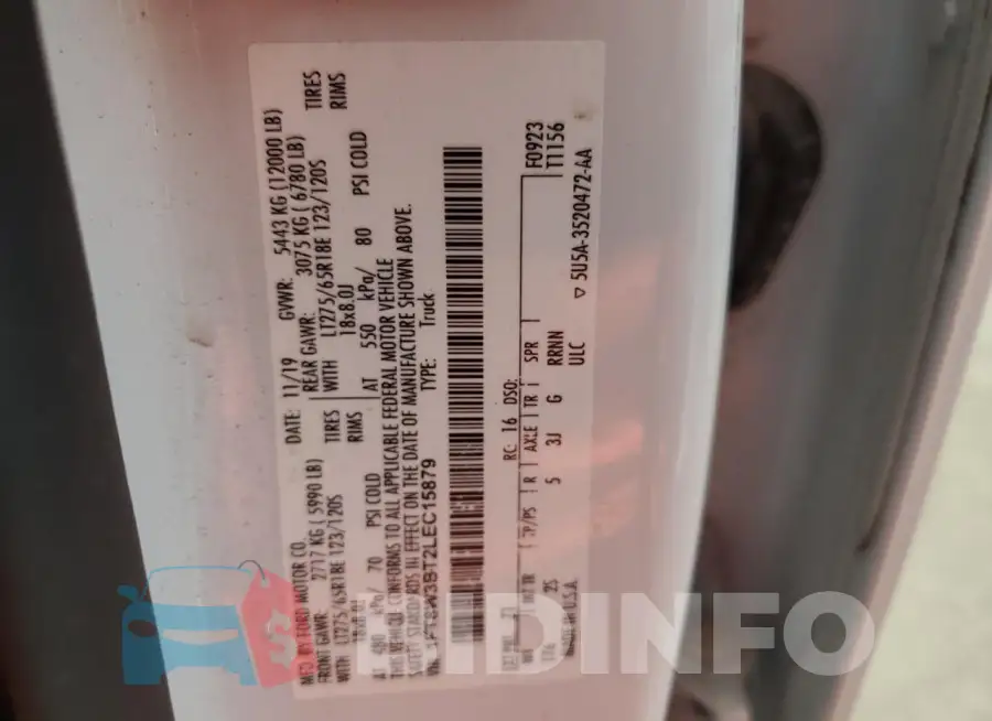 1FT8W3BT2LEC15879 Photo# 12