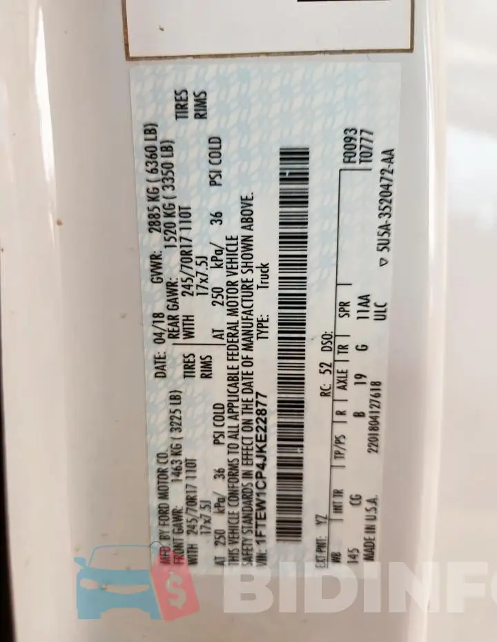 1FTEW1CP4JKE22877 Photo# 12