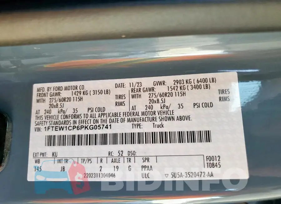 1FTEW1CP6PKG05741 Photo# 12
