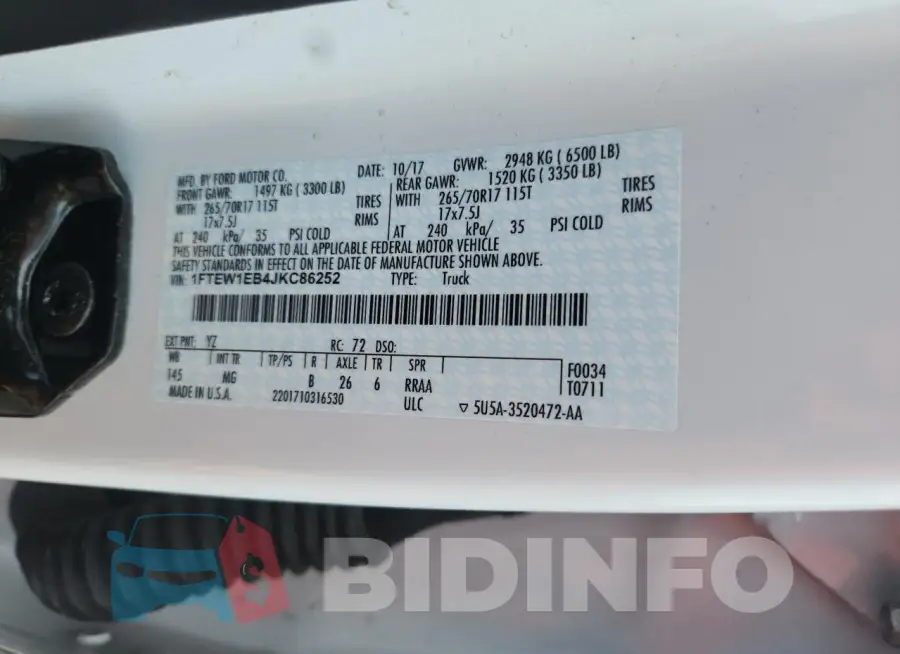 1FTEW1EB4JKC86252 Photo# 12