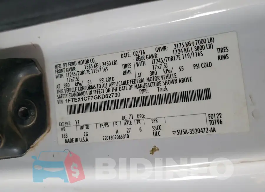1FTEX1CF7GKD82730 Photo# 12