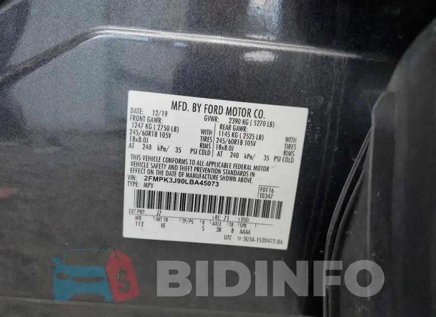 2FMPK3J90LBA45073 Photo# 13