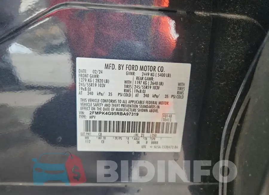 2FMPK4G95RBA97319 Photo# 13