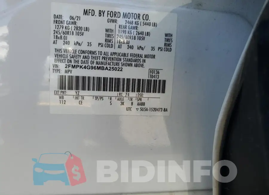 2FMPK4G96MBA25022 Photo# 13