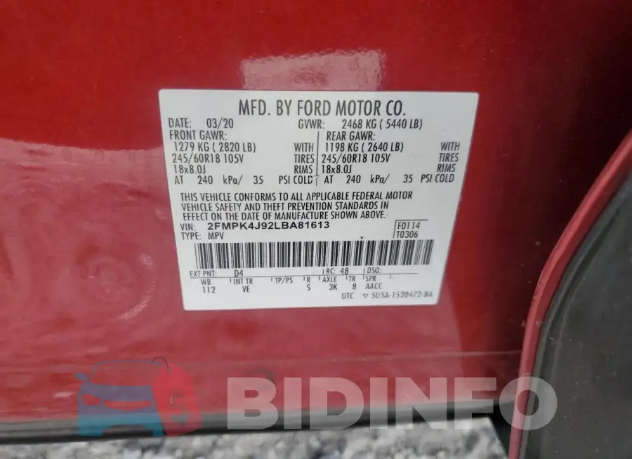 2FMPK4J92LBA81613 Photo# 13