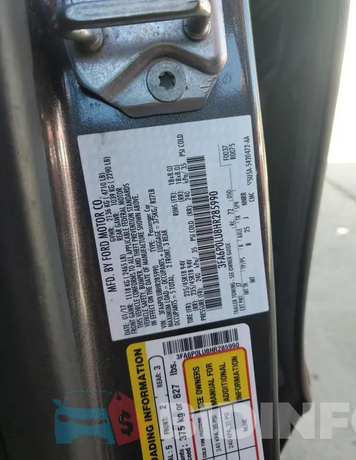3FA6P0LU8HR285990 Photo# 13