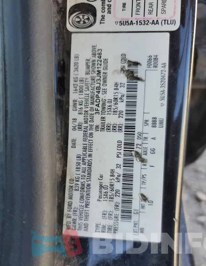 3FADP4BJ3JM122463 Photo# 12