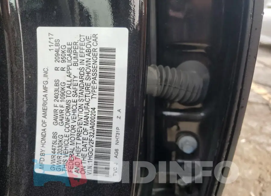 1HGCV2F32JA000204 Photo# 12