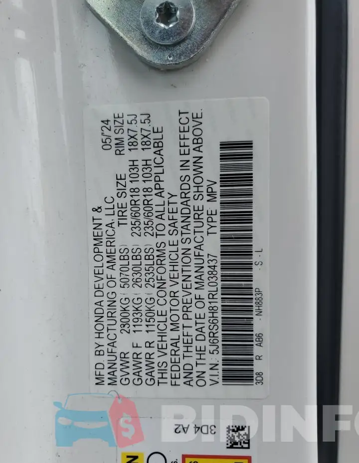 5J6RS6H81RL038437 Photo# 13