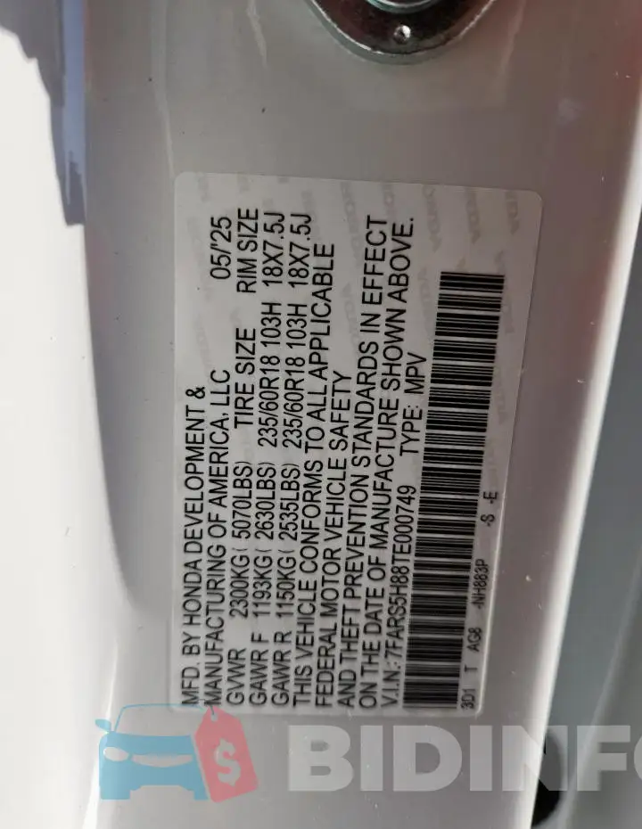 7FARS5H88TE000749 Photo# 13