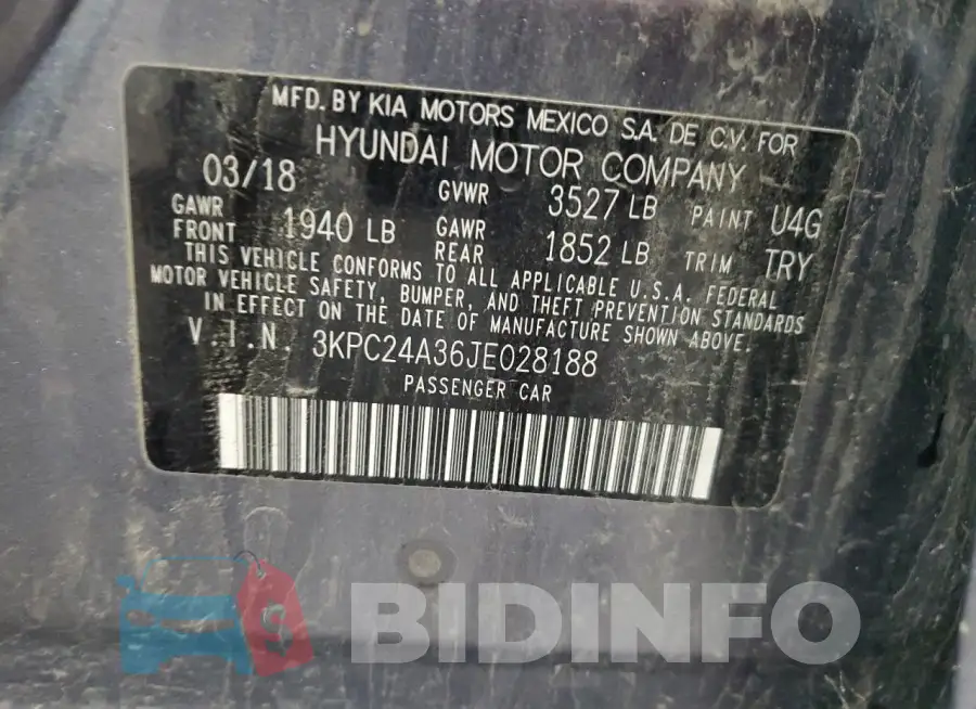 3KPC24A36JE028188 Photo# 13