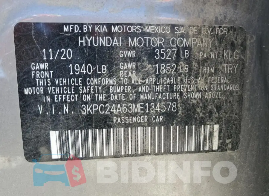 3KPC24A63ME134578 Photo# 12