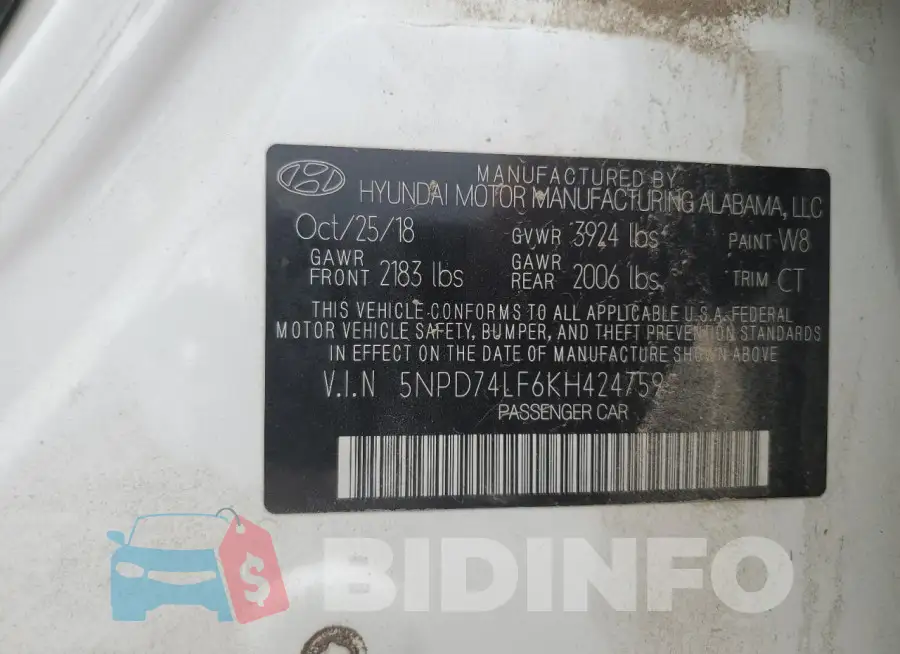 5NPD74LF6KH424759 Photo# 12