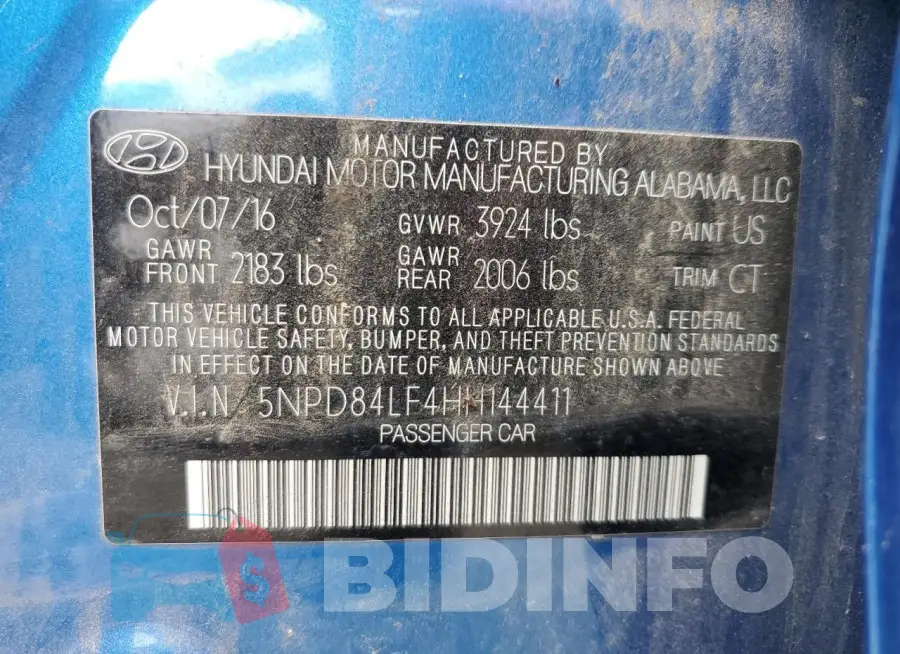 5NPD84LF4HH144411 Photo# 13
