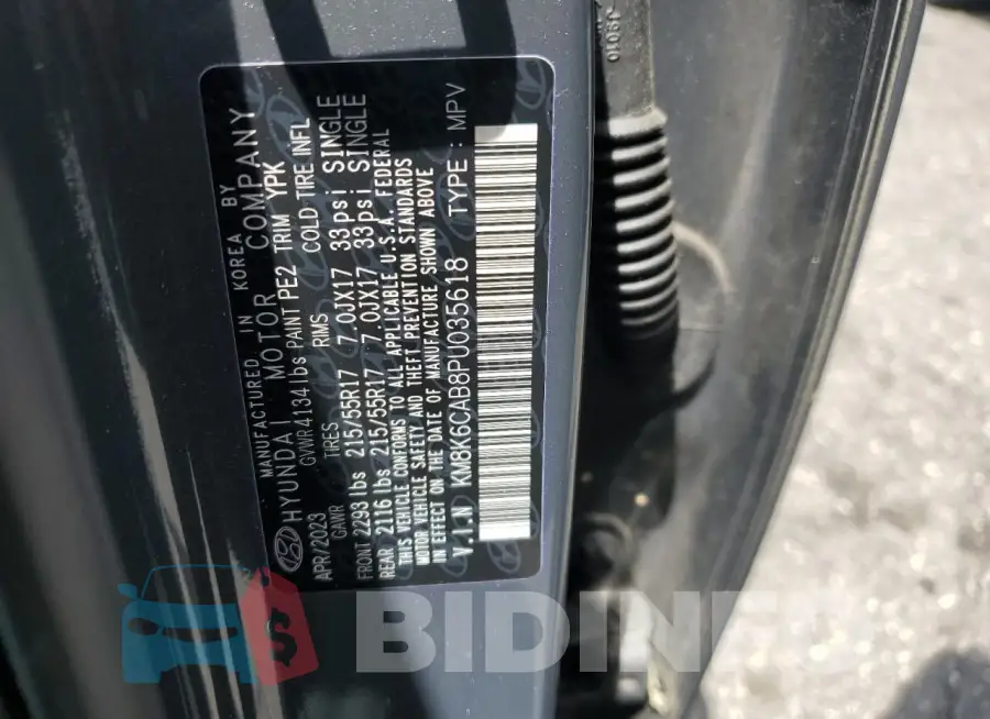 KM8K6CAB8PU035618 Photo# 12