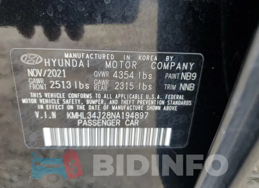 KMHL34J28NA194897 Photo# 12