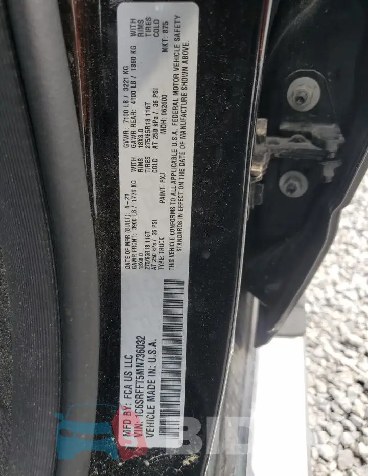 1C6SRFFT5MN736032 Photo# 12