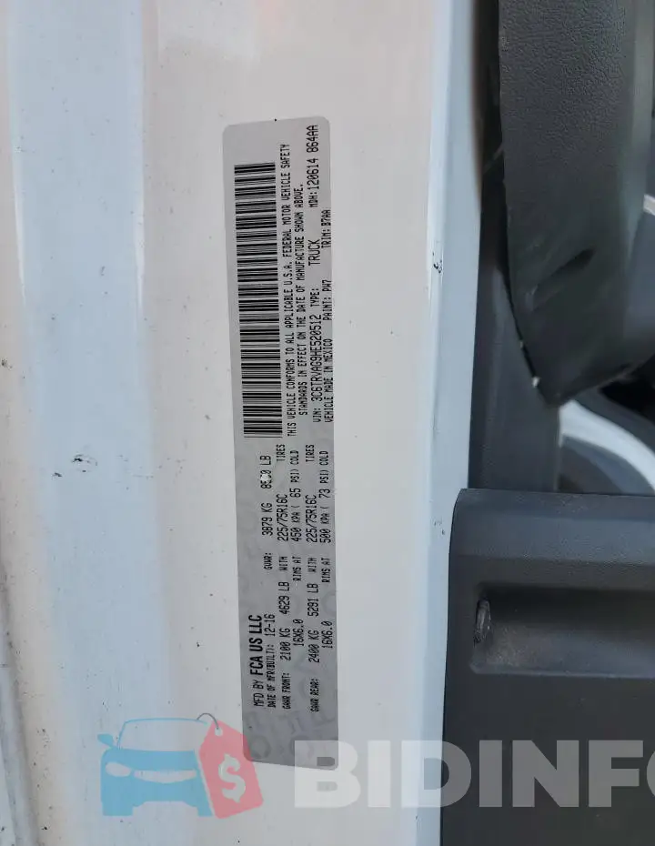 3C6TRVAG9HE520512 Photo# 13