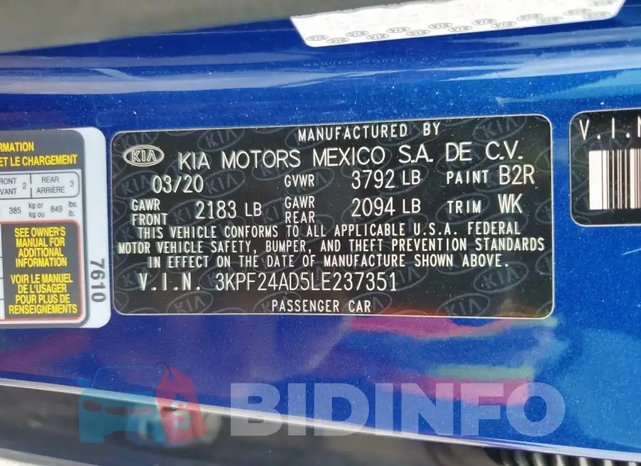 3KPF24AD5LE237351 Photo# 12