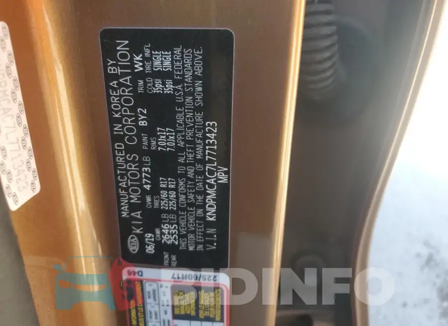 KNDPMCAC7L7713423 Photo# 13