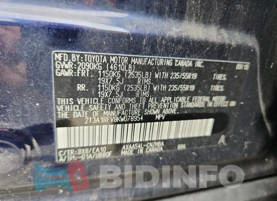2T3A1RFV8KW078954 Photo# 14