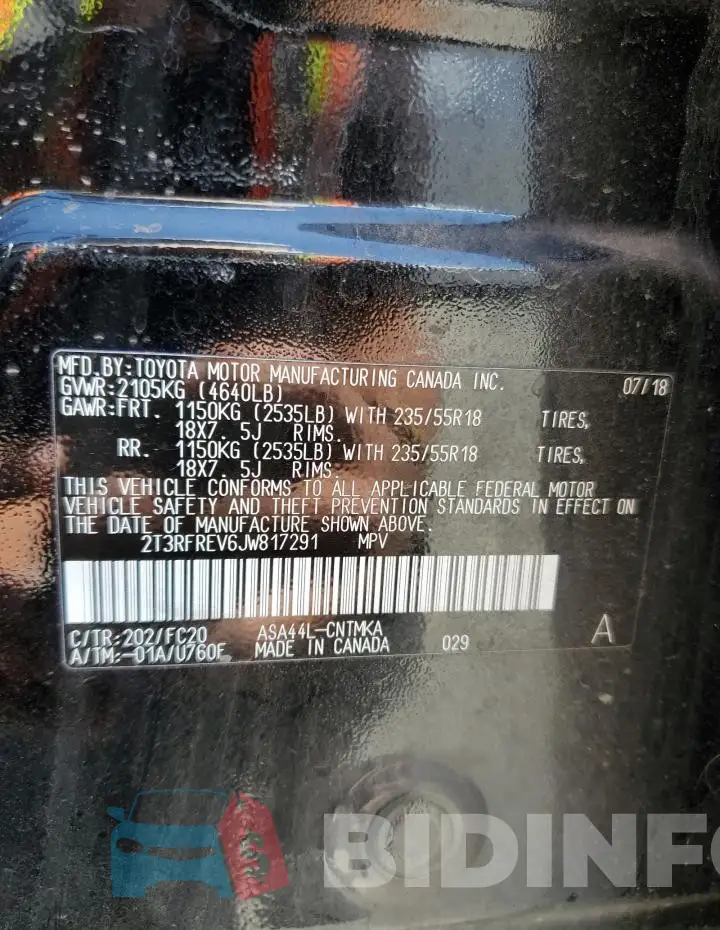 2T3RFREV6JW817291 Photo# 13