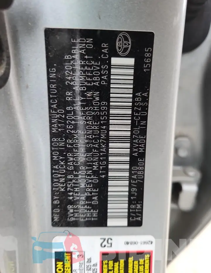 4T1G11AK7MU415599 Photo# 12