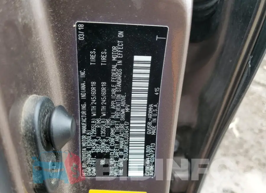5TDJGRFH3JS045417 Photo# 13