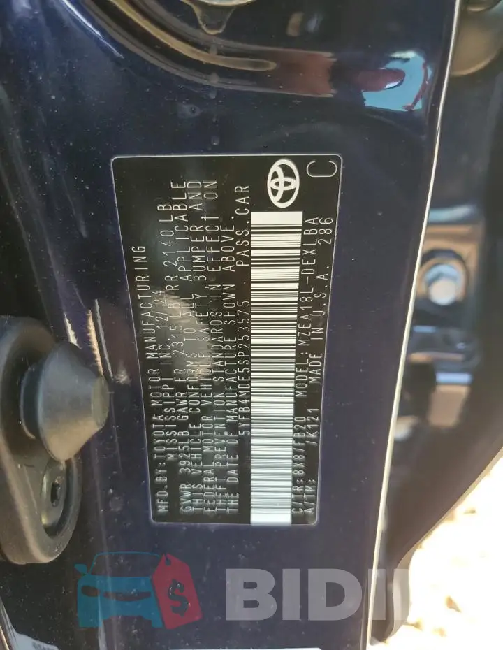 5YFB4MDE5SP253575 Photo# 13
