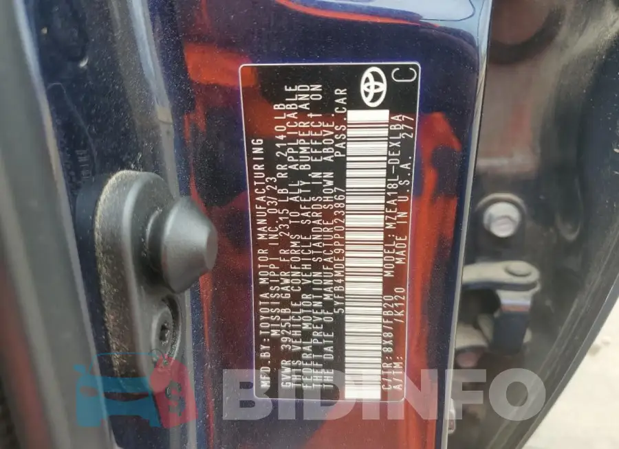 5YFB4MDE9PP023867 Photo# 12