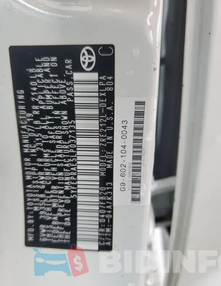 5YFEPRAE5LP037135 Photo# 12