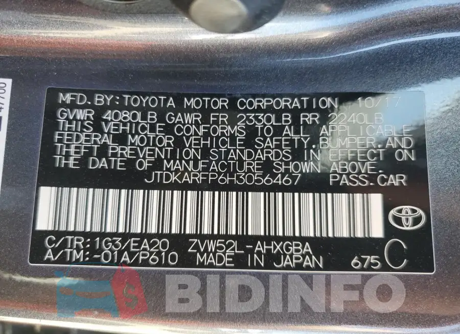 JTDKARFP6H3056467 Photo# 12